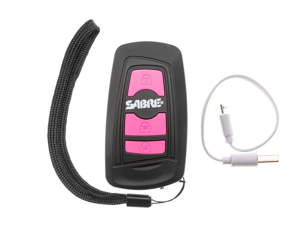 Non Lethal Defense Security Equipment Ready Series SABRE 1.154 UC PINK STUN GUN + 115 DB ALARM • Model: Ready Series